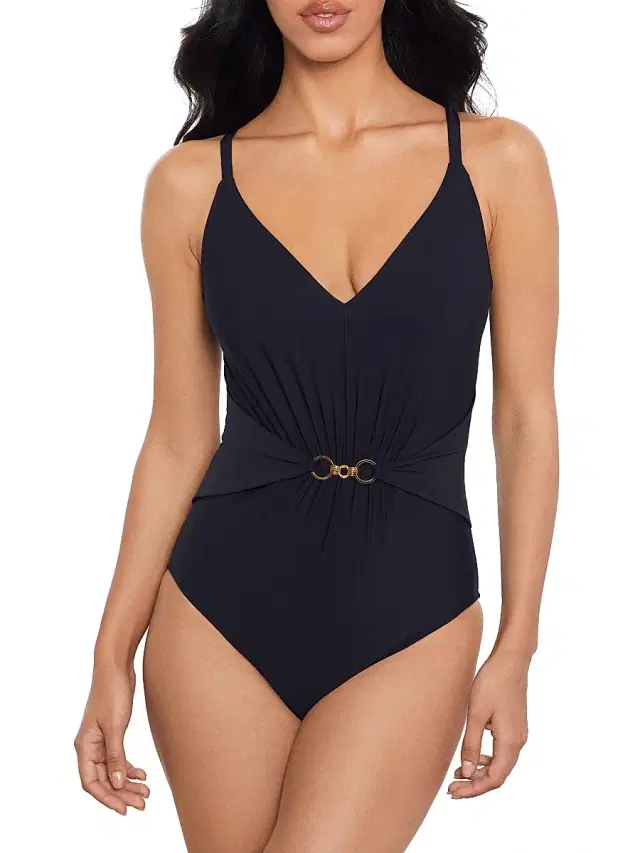 Women's Chain Link Gianna One-Piece Swimsuit - Black