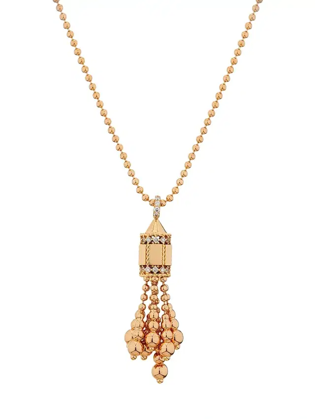 Women's Art Deco 18K Rose Gold & 0.34 TCW Diamond Pendant Necklace - Rose Gold