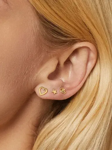 Oradina Women's 14K Yellow Gold Da Vinci Round Studs - Yellow Gold | Thumbnail 2 Oradina Women's 14K Yellow Gold Da Vinci Round Studs - Yellow Gold | Thumbnail 2