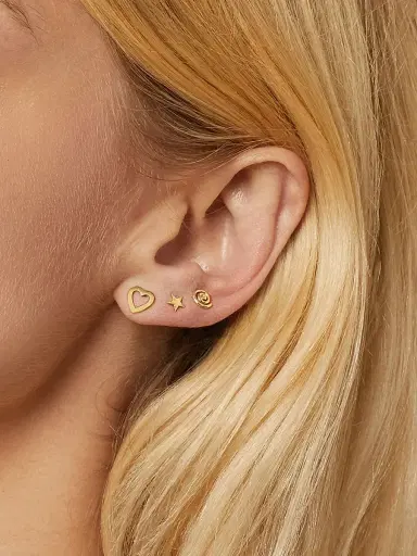 Oradina Women's 14K Yellow Gold Da Vinci Round Studs - Yellow Gold | Thumbnail 3 Oradina Women's 14K Yellow Gold Da Vinci Round Studs - Yellow Gold | Thumbnail 3