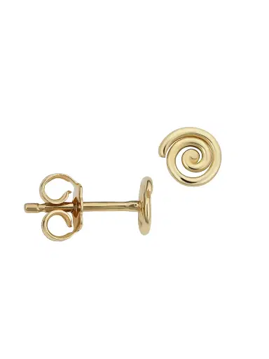 Oradina Women's 14K Yellow Gold Da Vinci Round Studs - Yellow Gold | Thumbnail 4 Oradina Women's 14K Yellow Gold Da Vinci Round Studs - Yellow Gold | Thumbnail 4