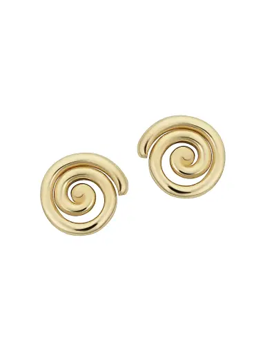 Oradina Women's 14K Yellow Gold Da Vinci Round Studs - Yellow Gold | Thumbnail 1 Oradina Women's 14K Yellow Gold Da Vinci Round Studs - Yellow Gold | Thumbnail 1