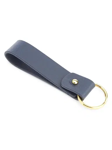 Royce New York Royce New York Minimalist Leather Key Fob - Navy Blue | Thumbnail 3