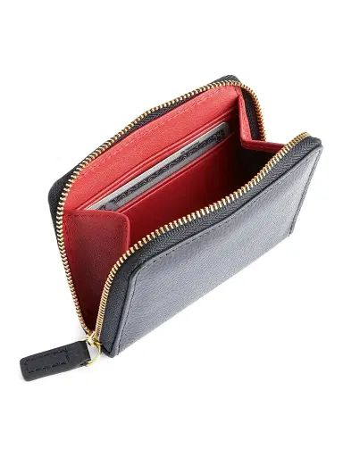 Royce New York Women's Royce New York Zippered Cardholder Wallet - Black | Thumbnail 2