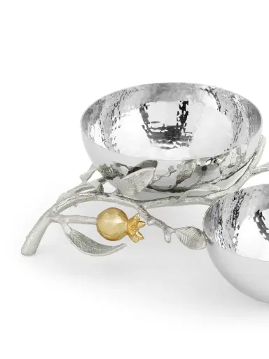 Michael Aram Pomegranate Silver & Gold Double Bowl - Silver Gold | Thumbnail 3