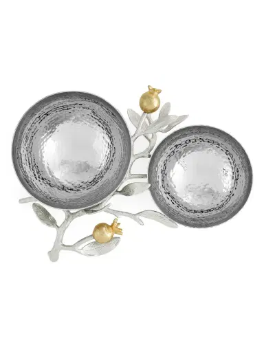 Michael Aram Pomegranate Silver & Gold Double Bowl - Silver Gold | Thumbnail 4
