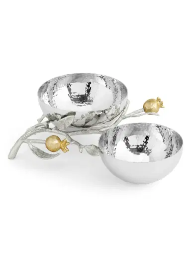 Michael Aram Pomegranate Silver & Gold Double Bowl - Silver Gold | Thumbnail 5