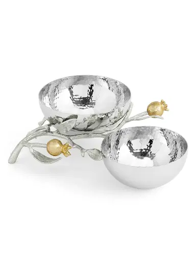 Michael Aram Pomegranate Silver & Gold Double Bowl - Silver Gold | Thumbnail 6