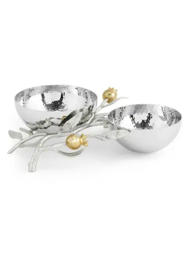 Michael Aram Pomegranate Silver & Gold Double Bowl - Silver Gold | Thumbnail 1