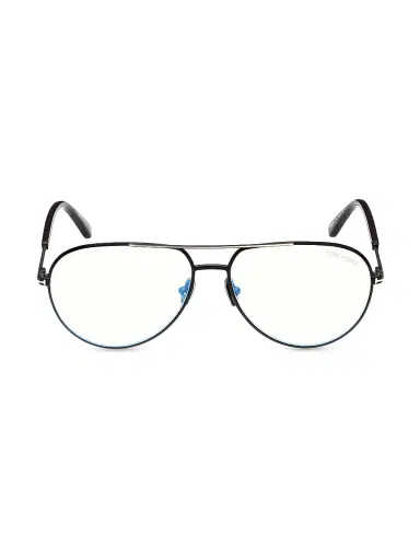 TOM FORD Men's 55MM Aviator Blue Block Glasses - Black Blue | Thumbnail 2 TOM FORD Men's 55MM Aviator Blue Block Glasses - Black Blue | Thumbnail 2