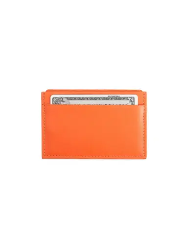 Royce New York Women's RFID Blocking Leather Card Case - Orange | Thumbnail 2
