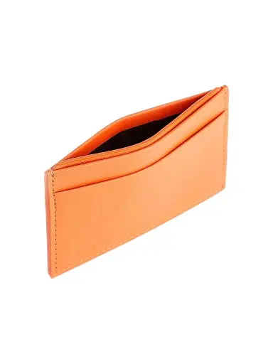 Royce New York Women's RFID Blocking Leather Card Case - Orange | Thumbnail 1
