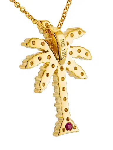 Roberto Coin Women's Tiny Treasures 18K Gold & Diamond Palm Tree Necklace - Yellow Gold | Thumbnail 4