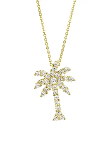 Roberto Coin Women's Tiny Treasures 18K Gold & Diamond Palm Tree Necklace - Yellow Gold | Thumbnail 1