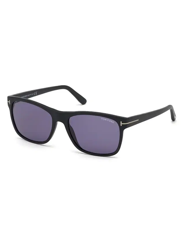 TOM FORD Men's 59MM Square Sunglasses - Matte Black Blue Smoke