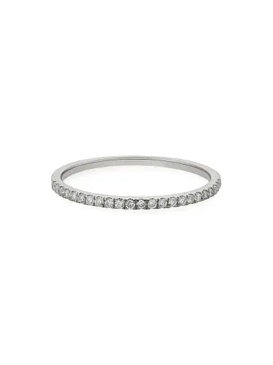 Oradina Women's 14K White Gold The Regal Diamond Stack Ring - White Gold | Thumbnail 2