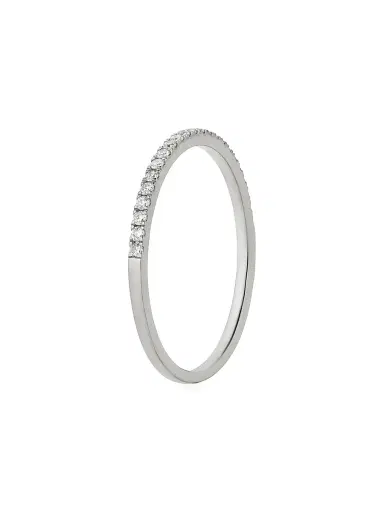 Oradina Women's 14K White Gold The Regal Diamond Stack Ring - White Gold | Thumbnail 3