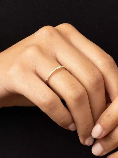Oradina Women's 14K White Gold The Regal Diamond Stack Ring - White Gold | Thumbnail 4