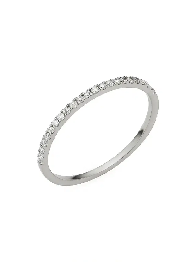 Women's 14K White Gold The Regal Diamond Stack Ring - White Gold
