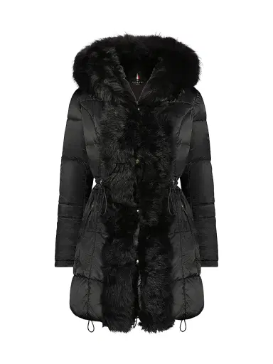 Gorski Women's Apres-Ski Jacket with Toscana Tuxedo - Black - Size Large | Thumbnail 1