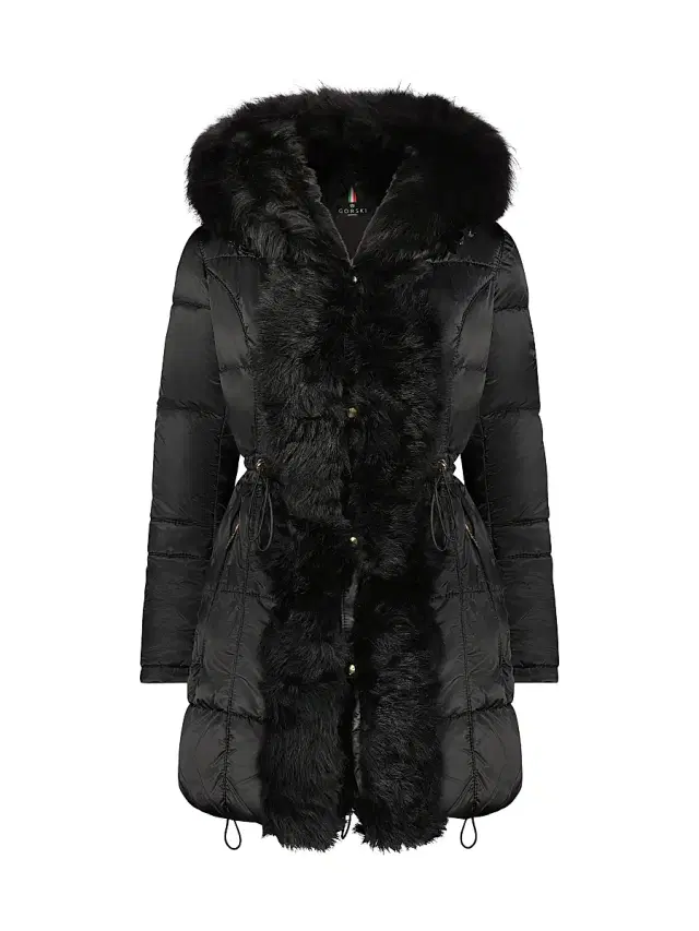 Gorski Women's Apres-Ski Jacket with Toscana Tuxedo - Black