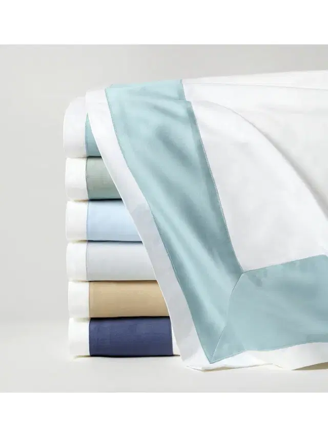 Casida Full/Queen Flat Sheet - White Seagreen Full