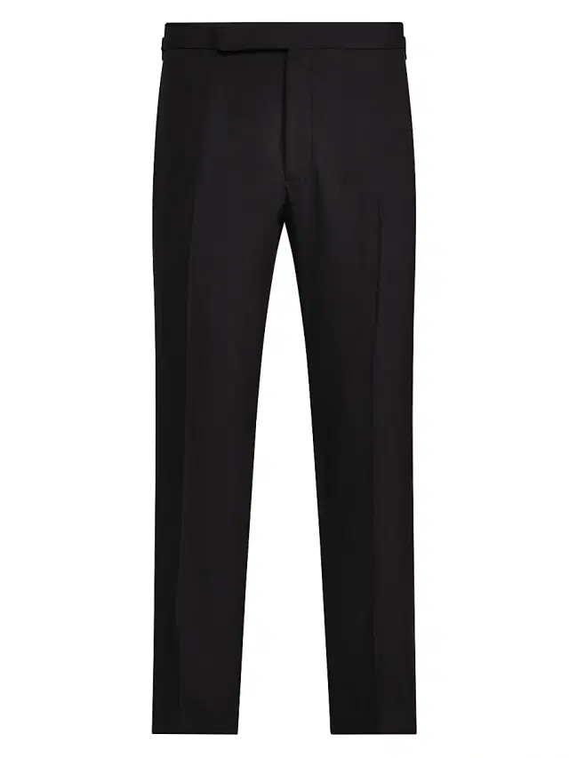 Men's Barathea Wool Tuxedo Pants