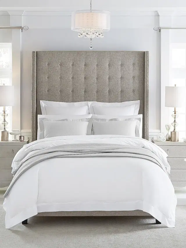 Sferra Giza 45 Sateen Duvet Cover & Sham Collection - White Standard