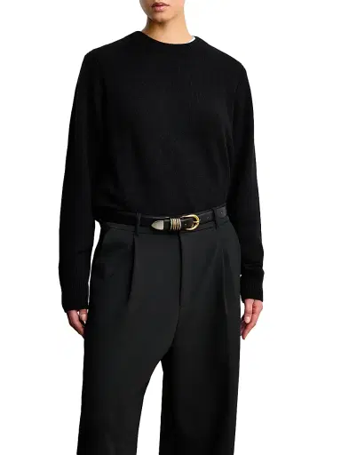 Déhanche Women's Hollyhock Mixed Metal Leather Belt - Black Silver Gold - Size XL | Thumbnail 1 Déhanche Women's Hollyhock Mixed Metal Leather Belt - Black Silver Gold - Size XL | Thumbnail 1