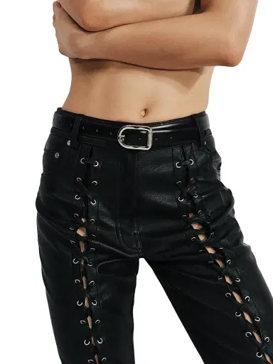 Déhanche Women's Mija Leather Belt - Black Silver - Size XL | Thumbnail 4 Déhanche Women's Mija Leather Belt - Black Silver - Size XL | Thumbnail 4