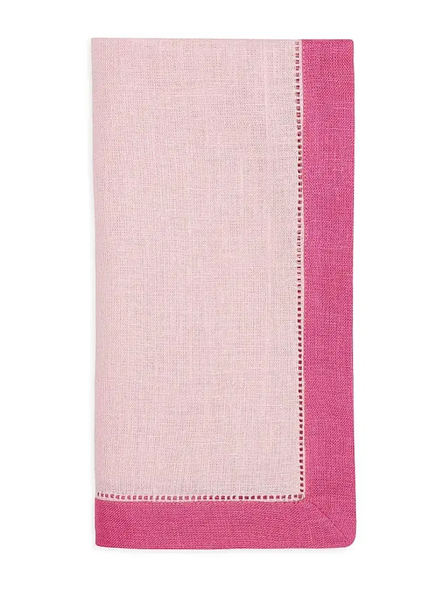 Roma 4-Piece Colorblock Dinner Napkin Set - Carnation Pink