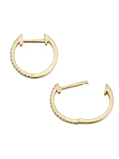 Oradina Women's 14K Yellow Gold Shine Bright Diamond Hoops - Yellow Gold | Thumbnail 2 Oradina Women's 14K Yellow Gold Shine Bright Diamond Hoops - Yellow Gold | Thumbnail 2