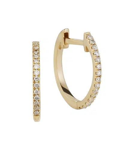Oradina Women's 14K Yellow Gold Shine Bright Diamond Hoops - Yellow Gold | Thumbnail 1 Oradina Women's 14K Yellow Gold Shine Bright Diamond Hoops - Yellow Gold | Thumbnail 1
