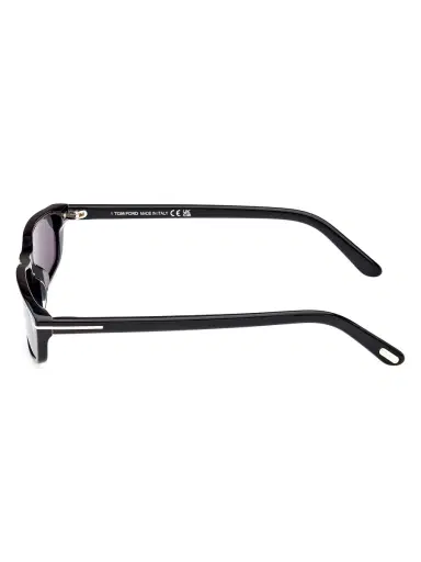 TOM FORD Men's 59MM Rectangular Sunglasses - Shiny Black Smoke | Thumbnail 2