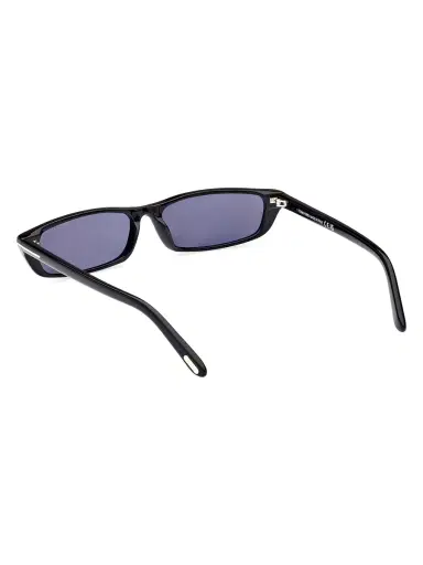 TOM FORD Men's 59MM Rectangular Sunglasses - Shiny Black Smoke | Thumbnail 3