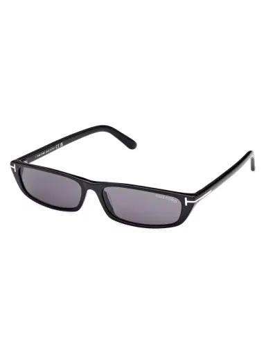 TOM FORD Men's 59MM Rectangular Sunglasses - Shiny Black Smoke | Thumbnail 1