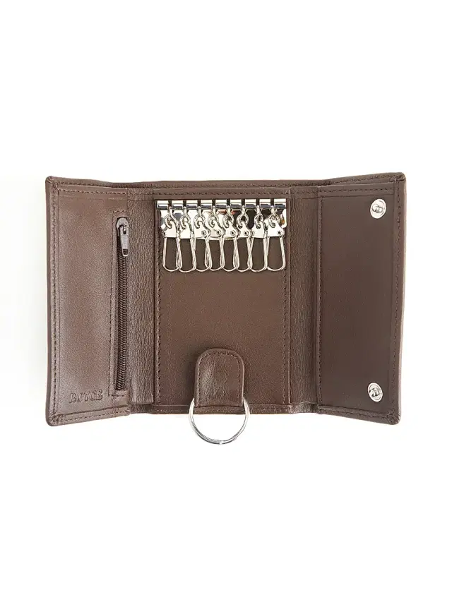 Royce New York Men's Key Carrying Case Wallet - Brown