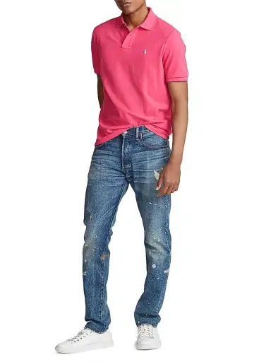 Polo Ralph Lauren Men's Mesh Classic-Fit Polo Shirt - Hot Pink Cream - Size XXL | Thumbnail 2 Polo Ralph Lauren Men's Mesh Classic-Fit Polo Shirt - Hot Pink Cream - Size XXL | Thumbnail 2