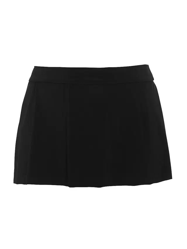 Women's Plus Jersey Swim Skirt - Black