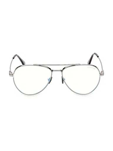 TOM FORD Men's 56MM Aviator Blue Filter Glasses - Dark Gunmetal | Thumbnail 1 TOM FORD Men's 56MM Aviator Blue Filter Glasses - Dark Gunmetal | Thumbnail 1