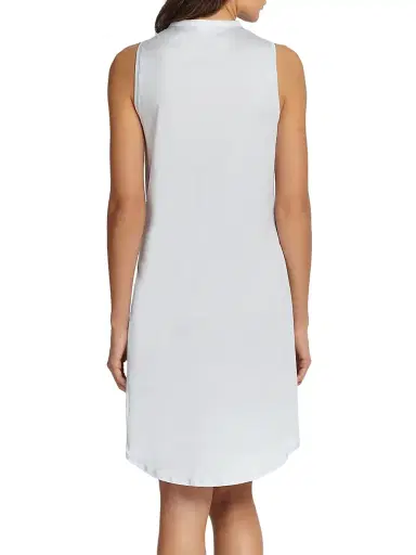 Hanro Women's Cotton Deluxe Button-Front Tank Gown - Blue Glow - Size XL | Thumbnail 4