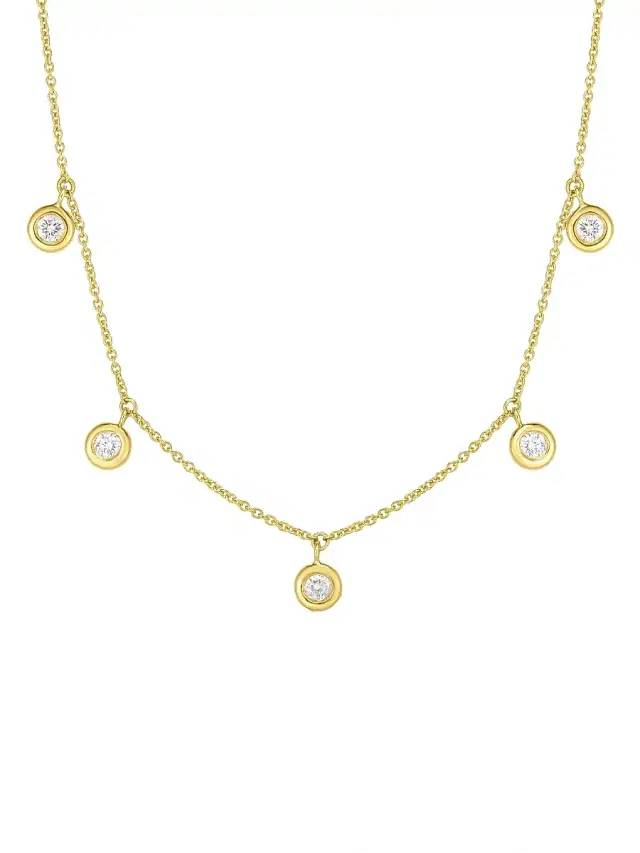 Women's Diamond By The Inch 18K Yellow Gold & Diamond Dangle Necklace - Yellow Gold