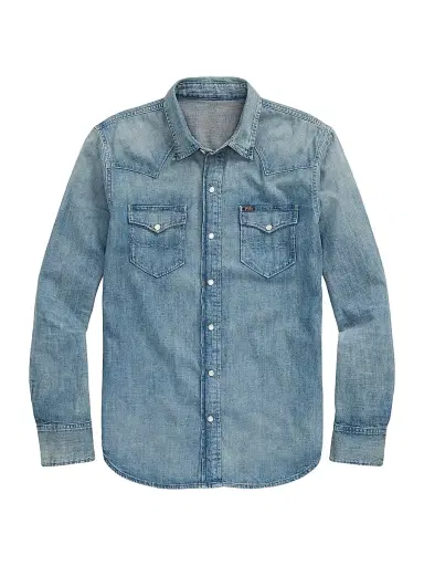Polo Ralph Lauren Men's Icon Western Denim Shirt - Western | Thumbnail 1 Polo Ralph Lauren Men's Icon Western Denim Shirt - Western | Thumbnail 1
