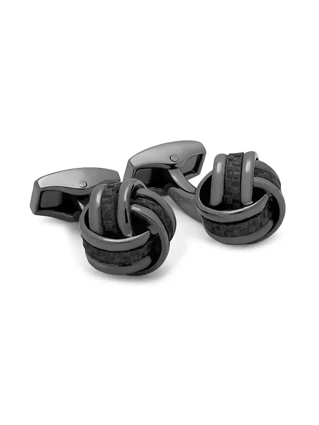 Tateossian Men's Gunmetal Knot Cufflinks - Black