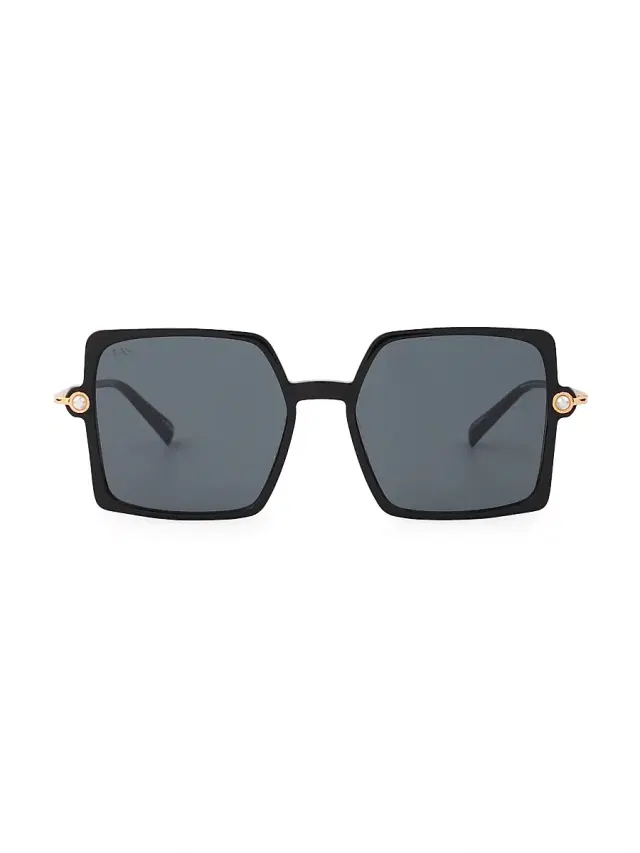 For Art's Sake Women's Moxie Acetate, 18K Gold-Plated & Faux Pearl Sunglasses - Black