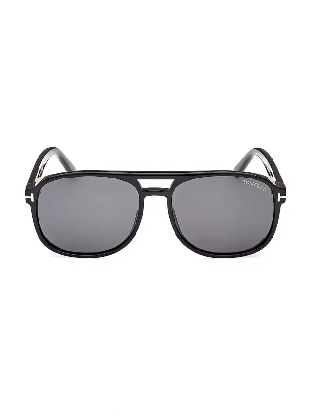 Men's Rosco 58MM Square Sunglasses - Black Smoke
