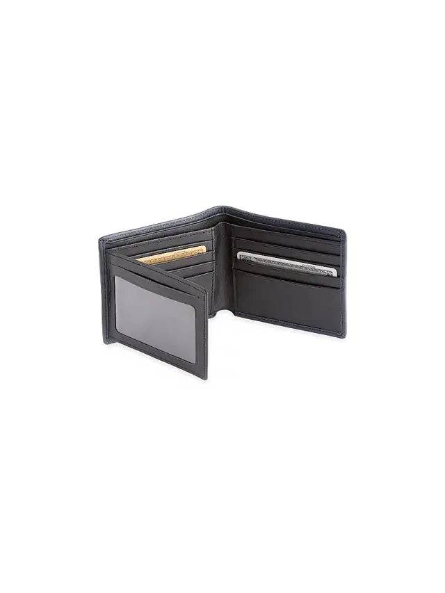 Royce New York Men's RFID Blocking Tri-Fold Wallet - Navy Black