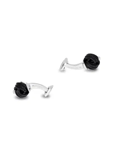 Tateossian Men's Onyx & Sterling Silver Knot Cufflinks - Black | Thumbnail 3 Tateossian Men's Onyx & Sterling Silver Knot Cufflinks - Black | Thumbnail 3