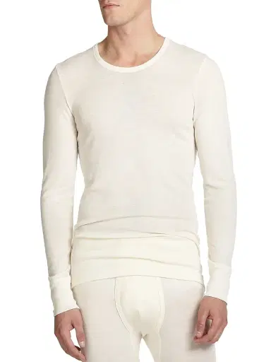 Hanro Men's Woolen Silk Long Sleeve Crewneck Tee | Thumbnail 3 Hanro Men's Woolen Silk Long Sleeve Crewneck Tee | Thumbnail 3