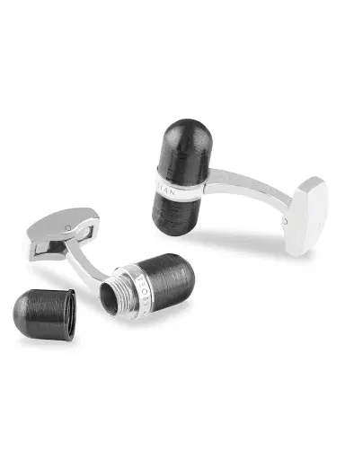 Tateossian Men's Metallic Pill Cufflinks - Silver | Thumbnail 4